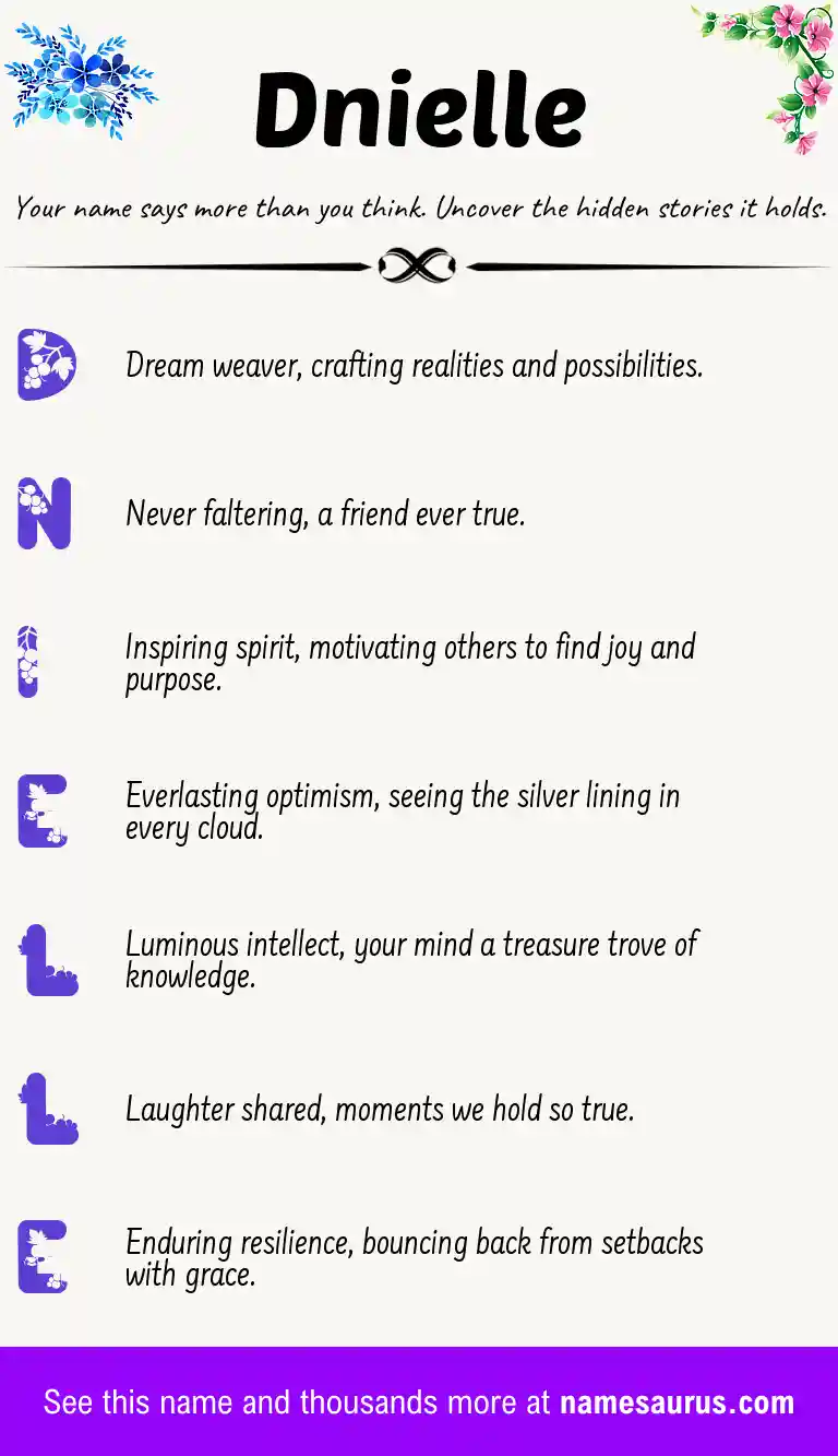 Acrostic poem about Dnielle.