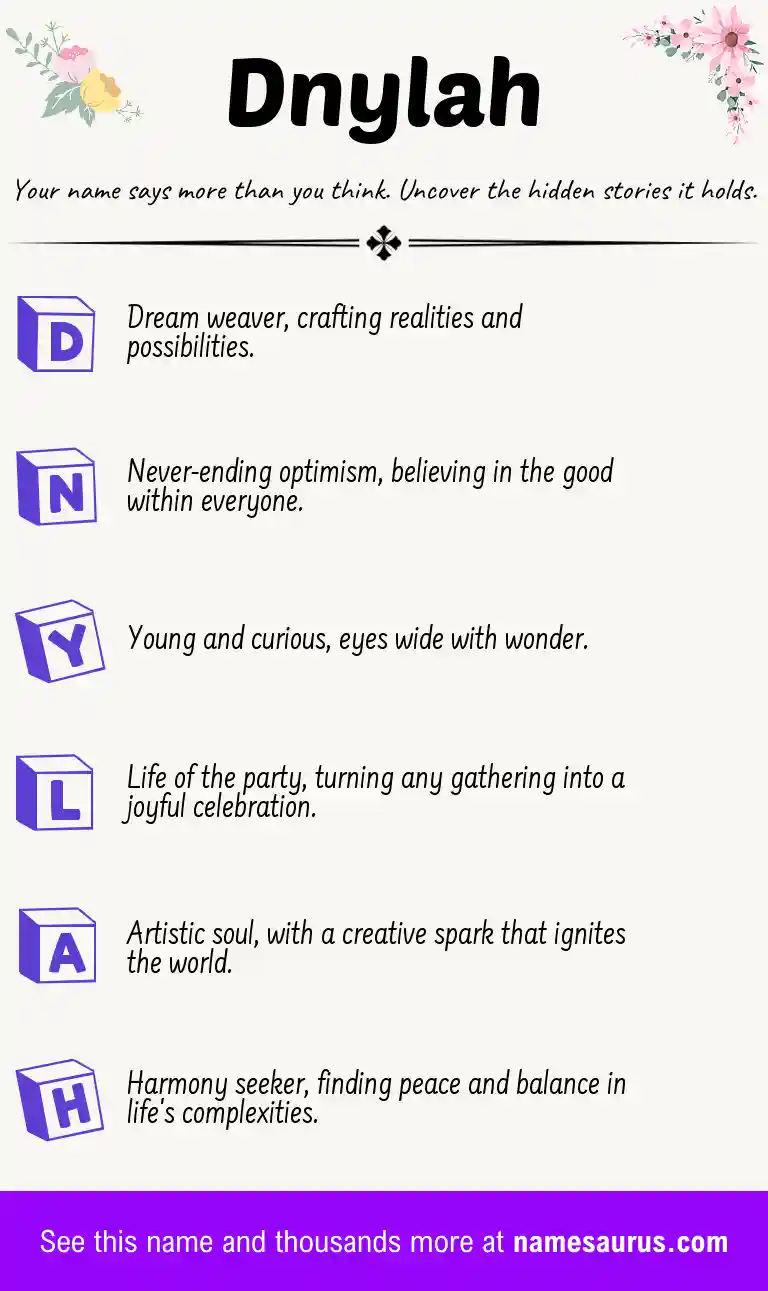 Acrostic poem about Dnylah.