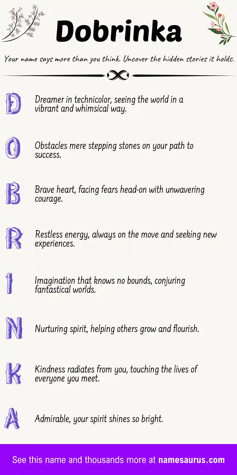 Acrostic poem about Dobrinka.