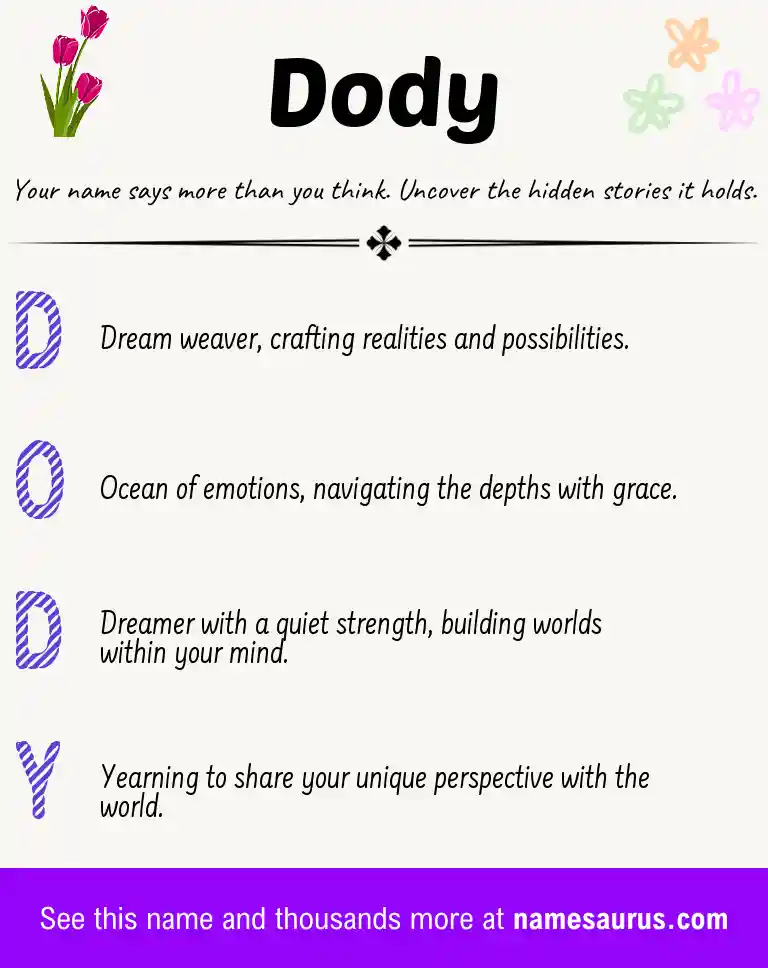 Acrostic poem about Dody.