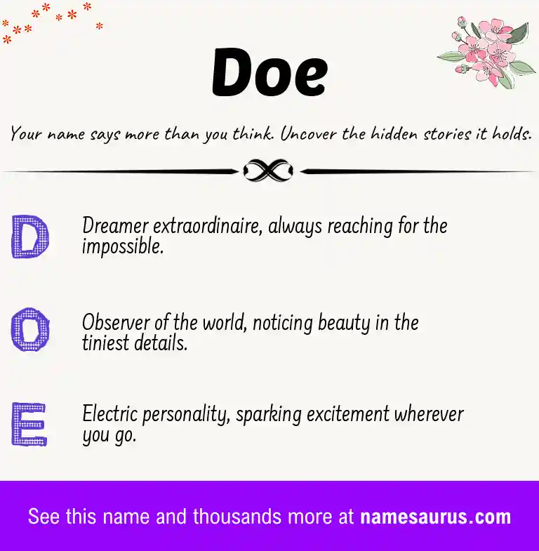 Acrostic poem about Doe.