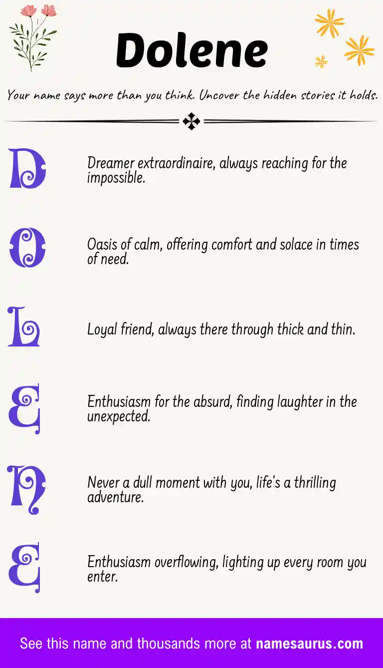 Acrostic poem about Dolene.
