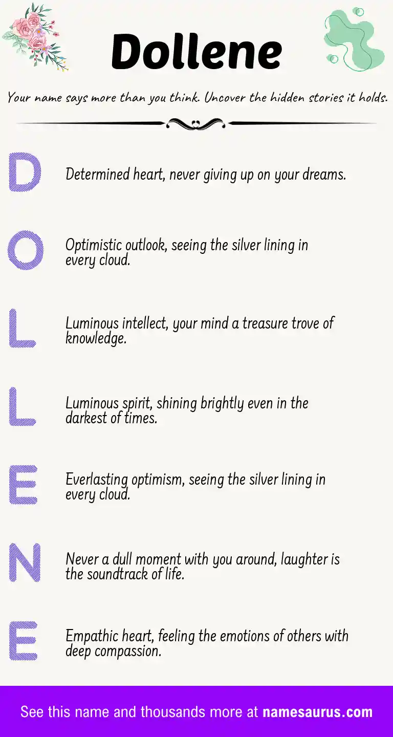 Acrostic poem about Dollene.