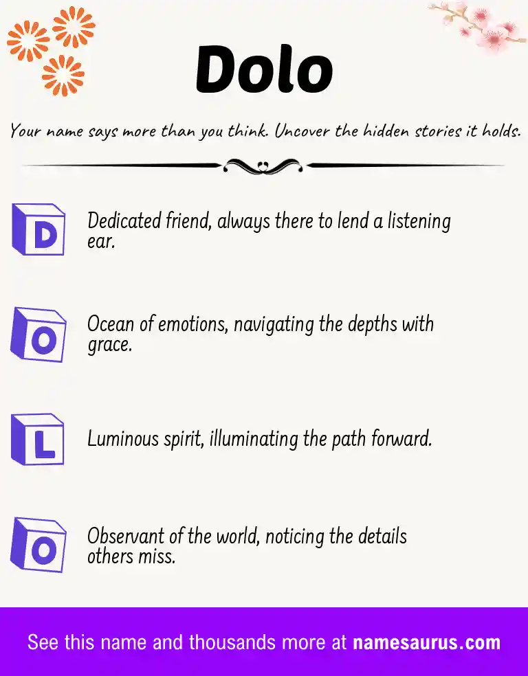 Acrostic poem about Dolo.
