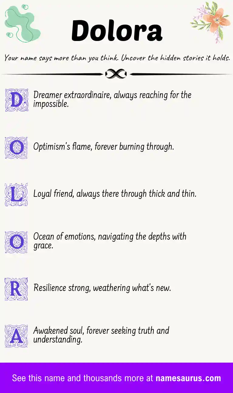 Acrostic poem about Dolora.