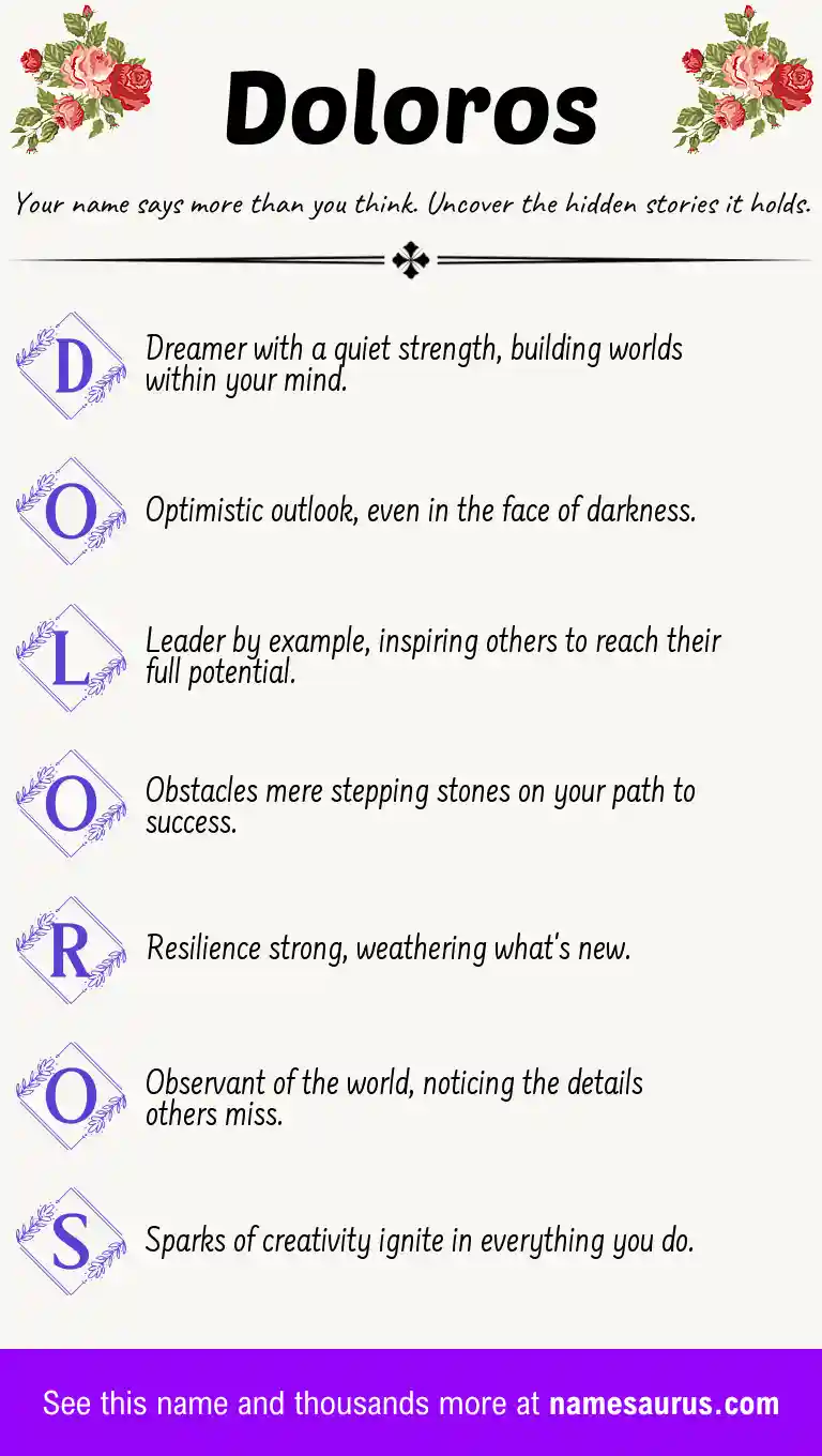 Acrostic poem about Doloros.