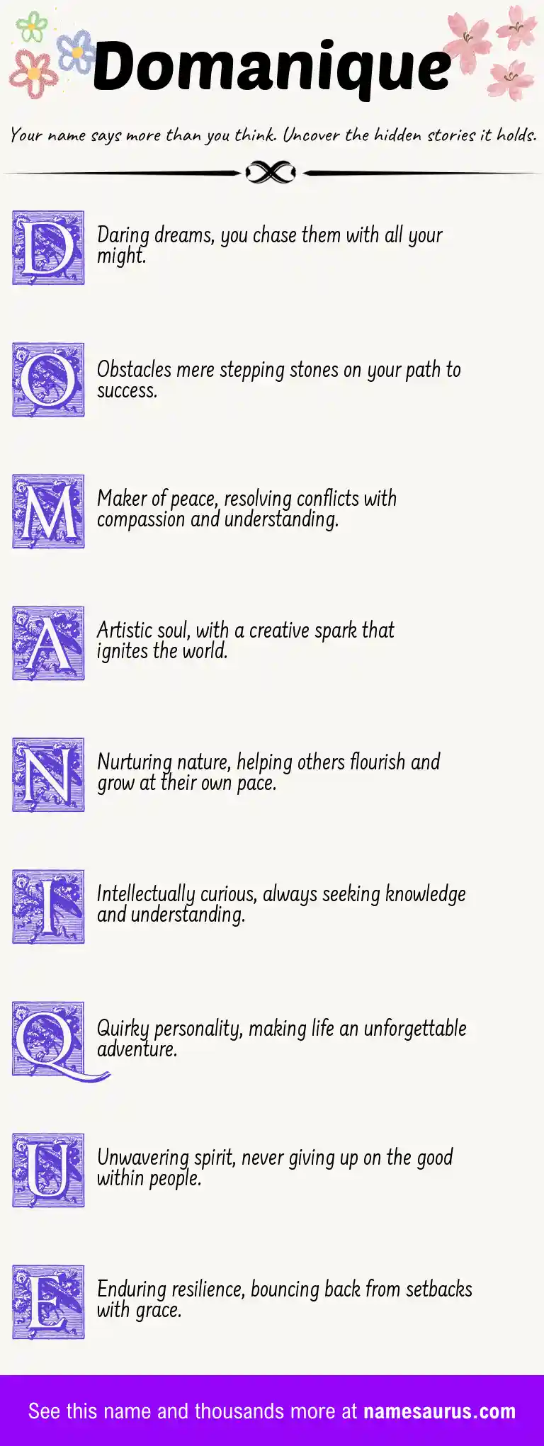 Acrostic poem about Domanique.