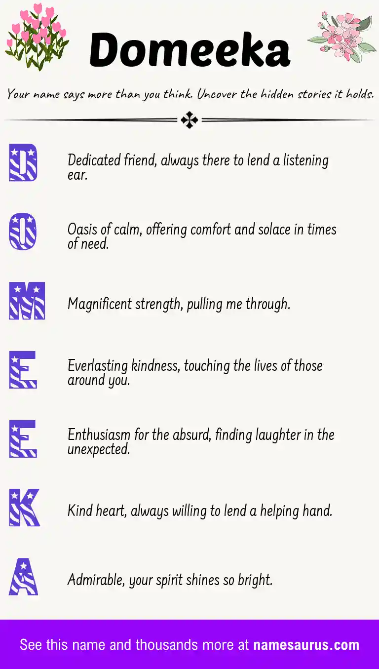 Acrostic poem about Domeeka.