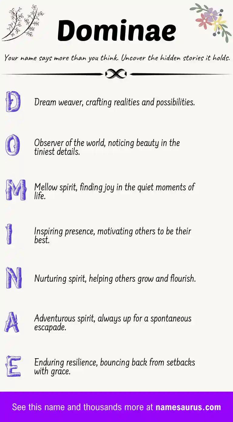 Acrostic poem about Dominae.