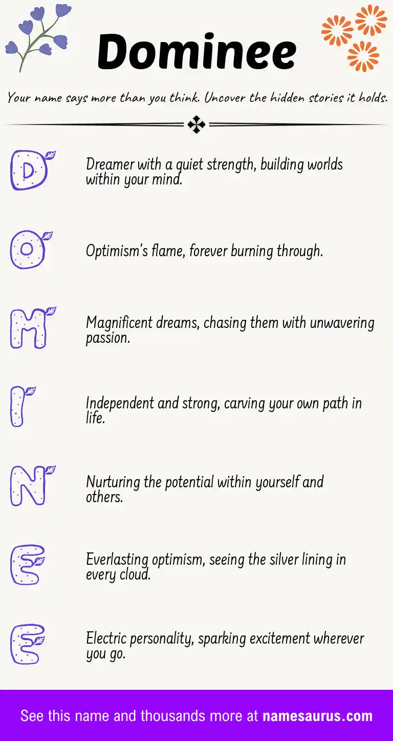 Acrostic poem about Dominee.