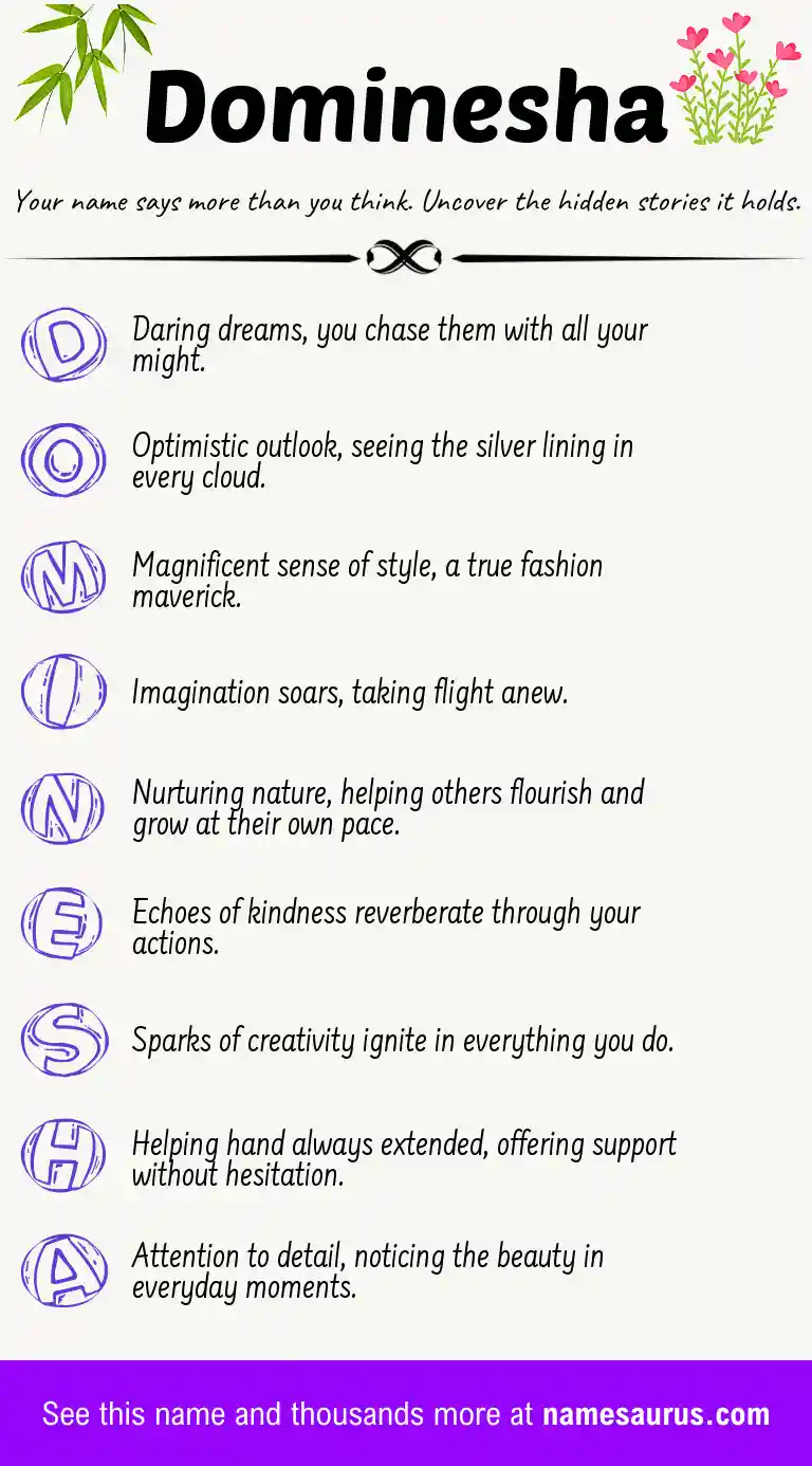 Acrostic poem about Dominesha.