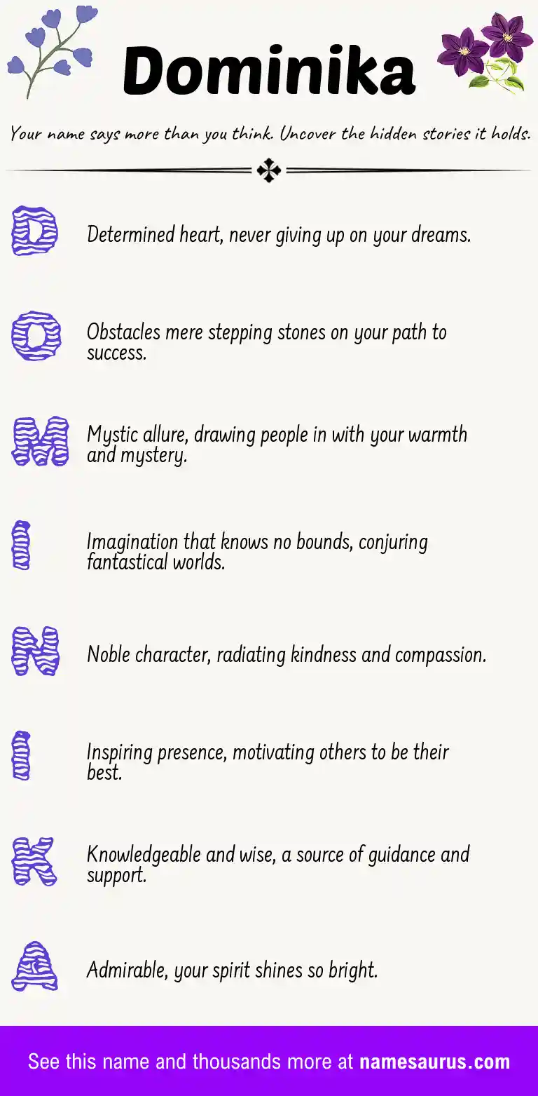 Acrostic poem about Dominika.