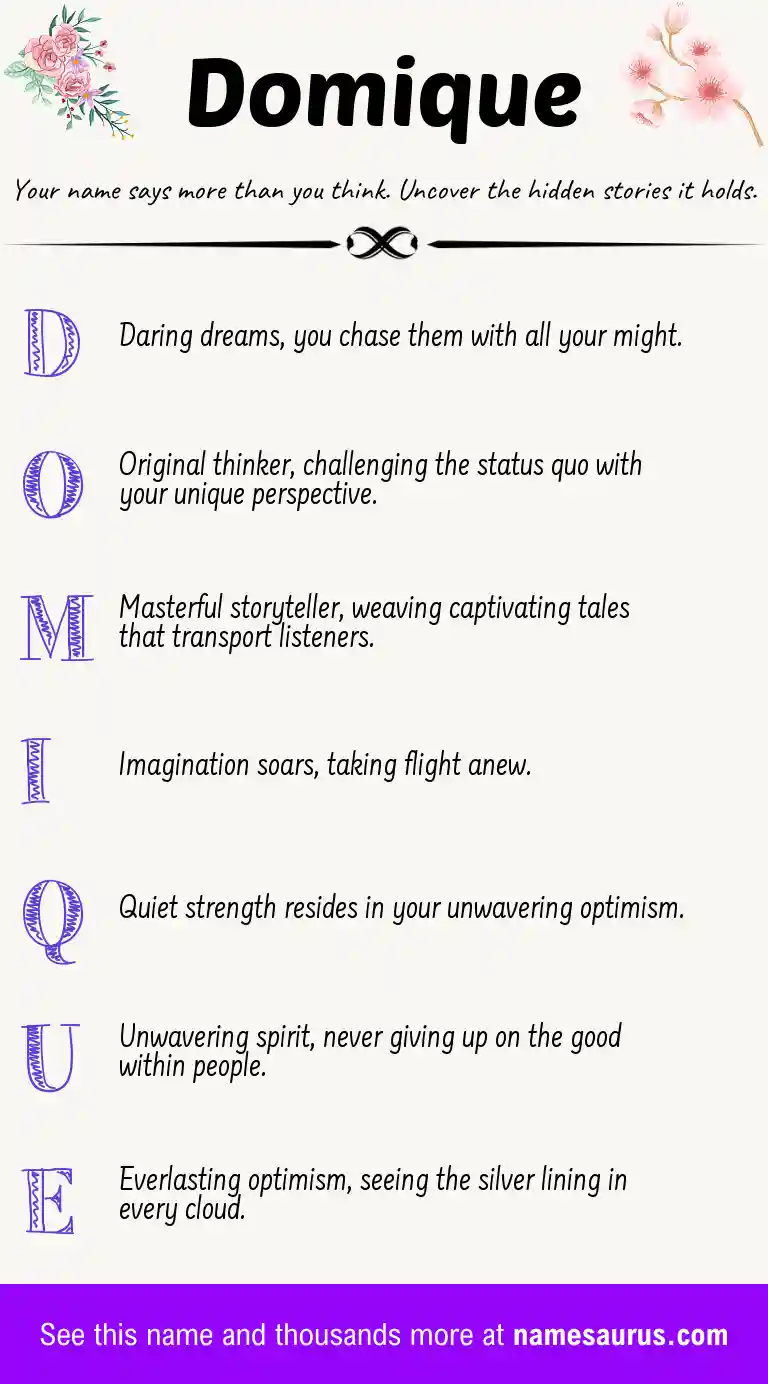 Acrostic poem about Domique.