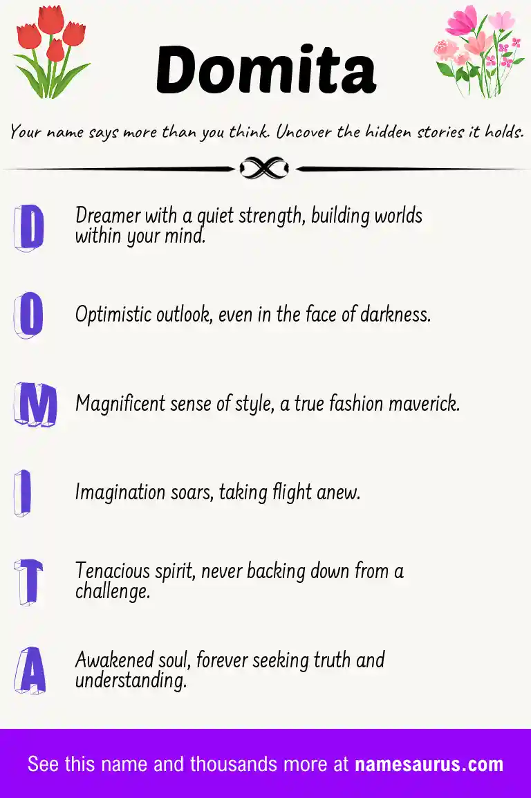 Acrostic poem about Domita.
