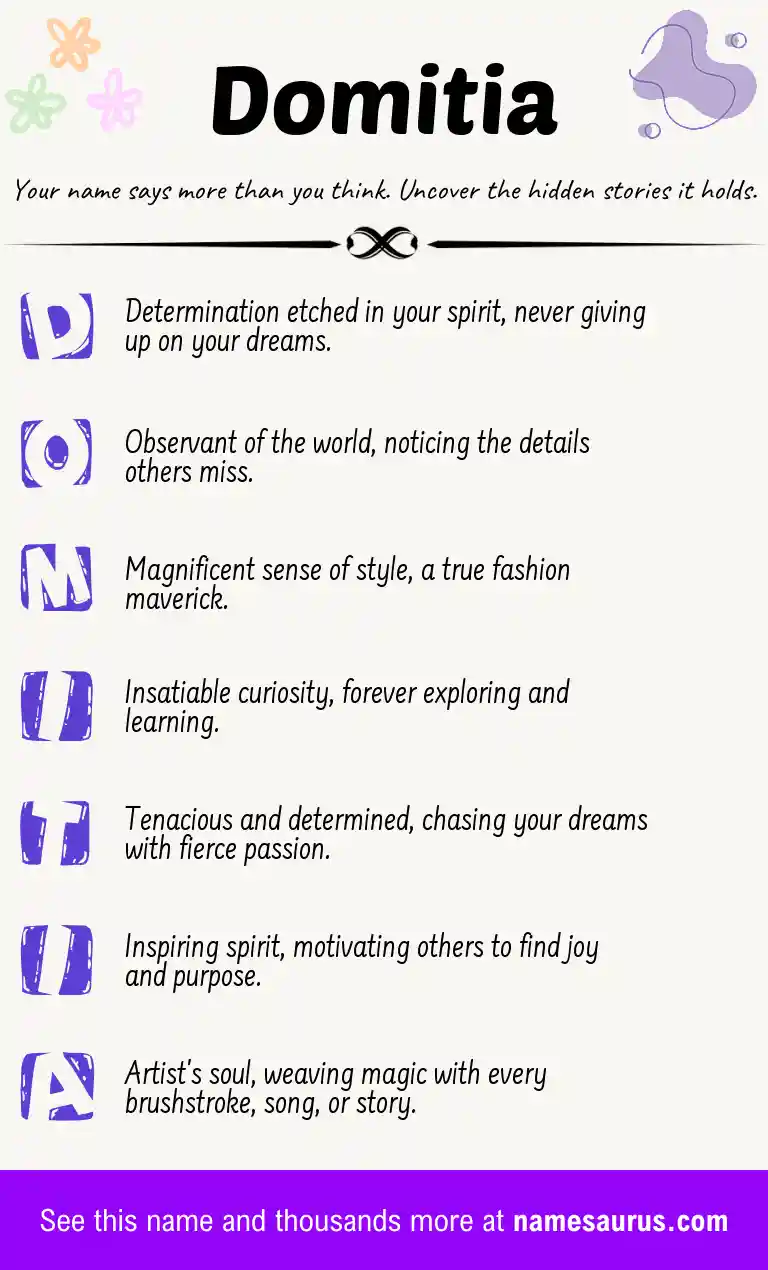 Acrostic poem about Domitia.