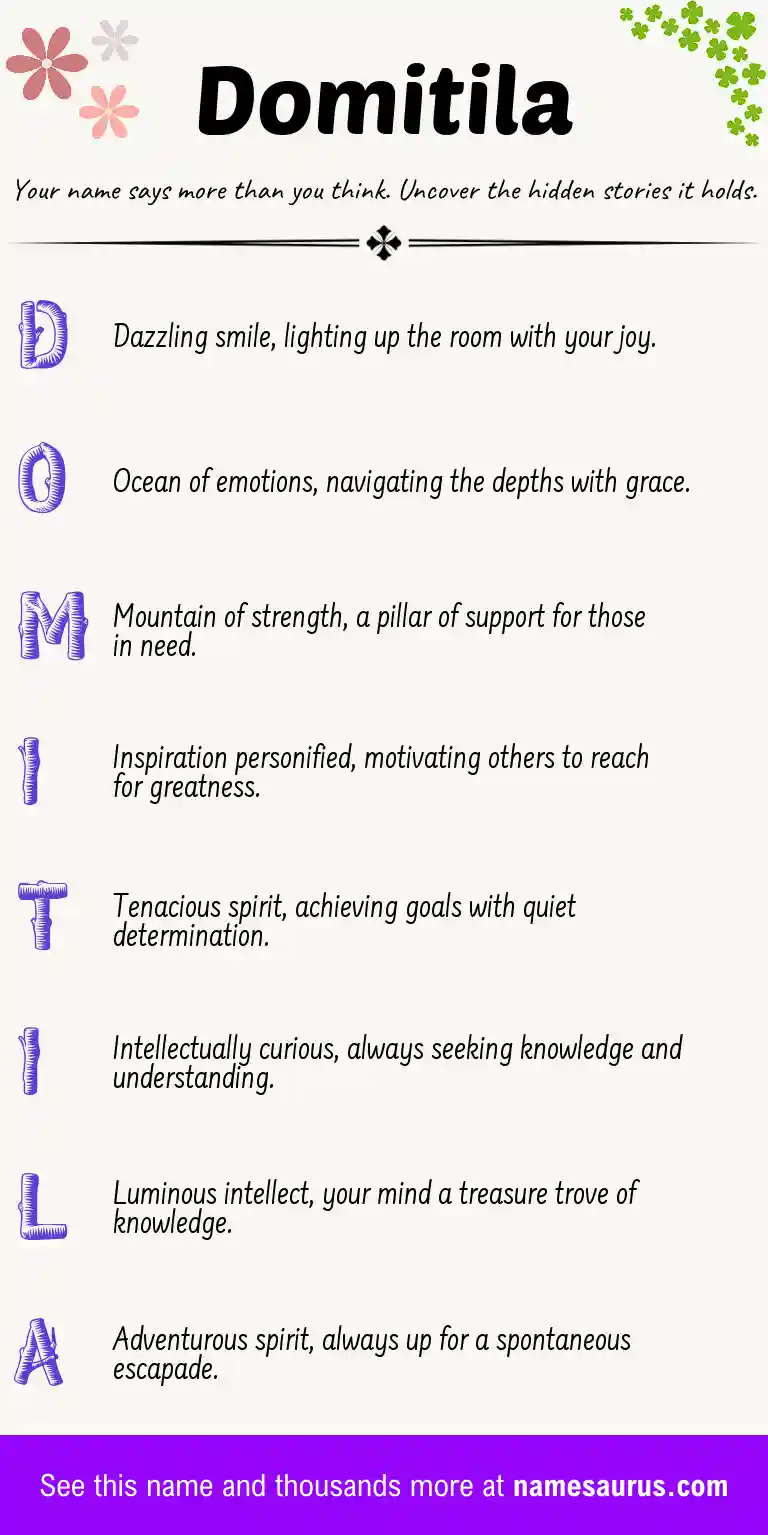 Acrostic poem about Domitila.