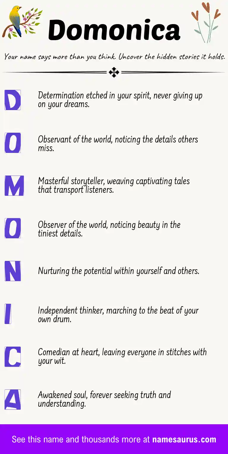 Acrostic poem about Domonica.