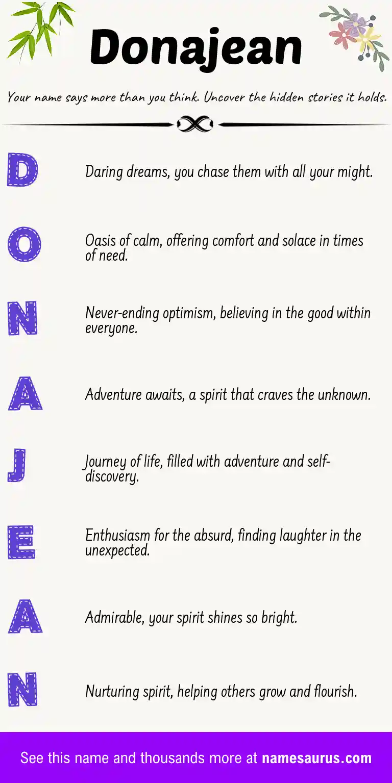 Acrostic poem about Donajean.