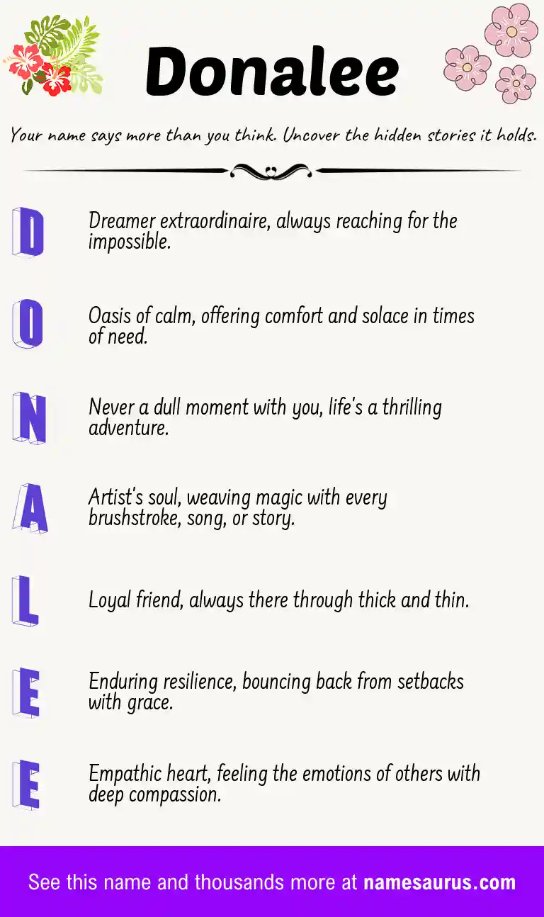 Acrostic poem about Donalee.