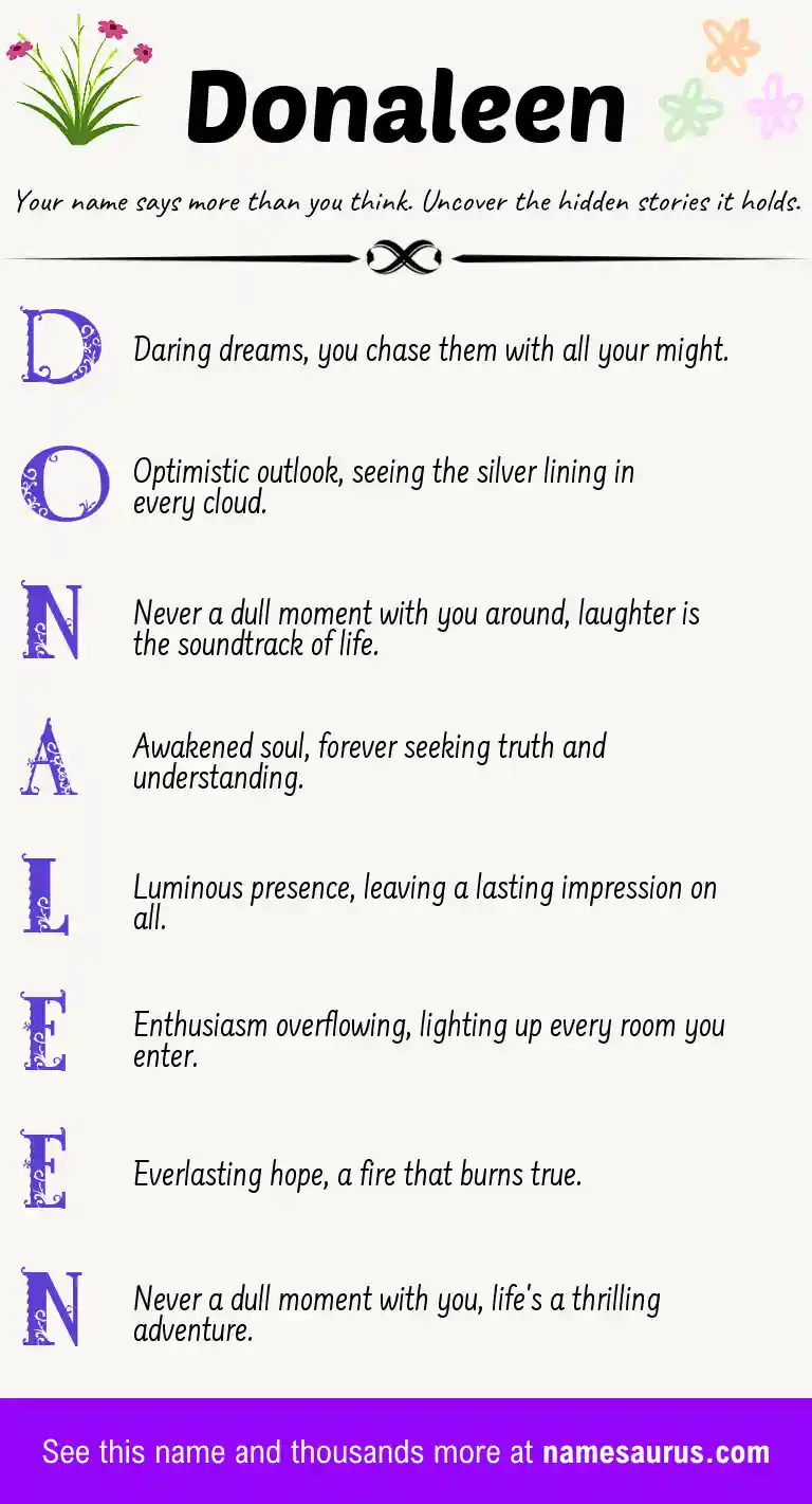 Acrostic poem about Donaleen.