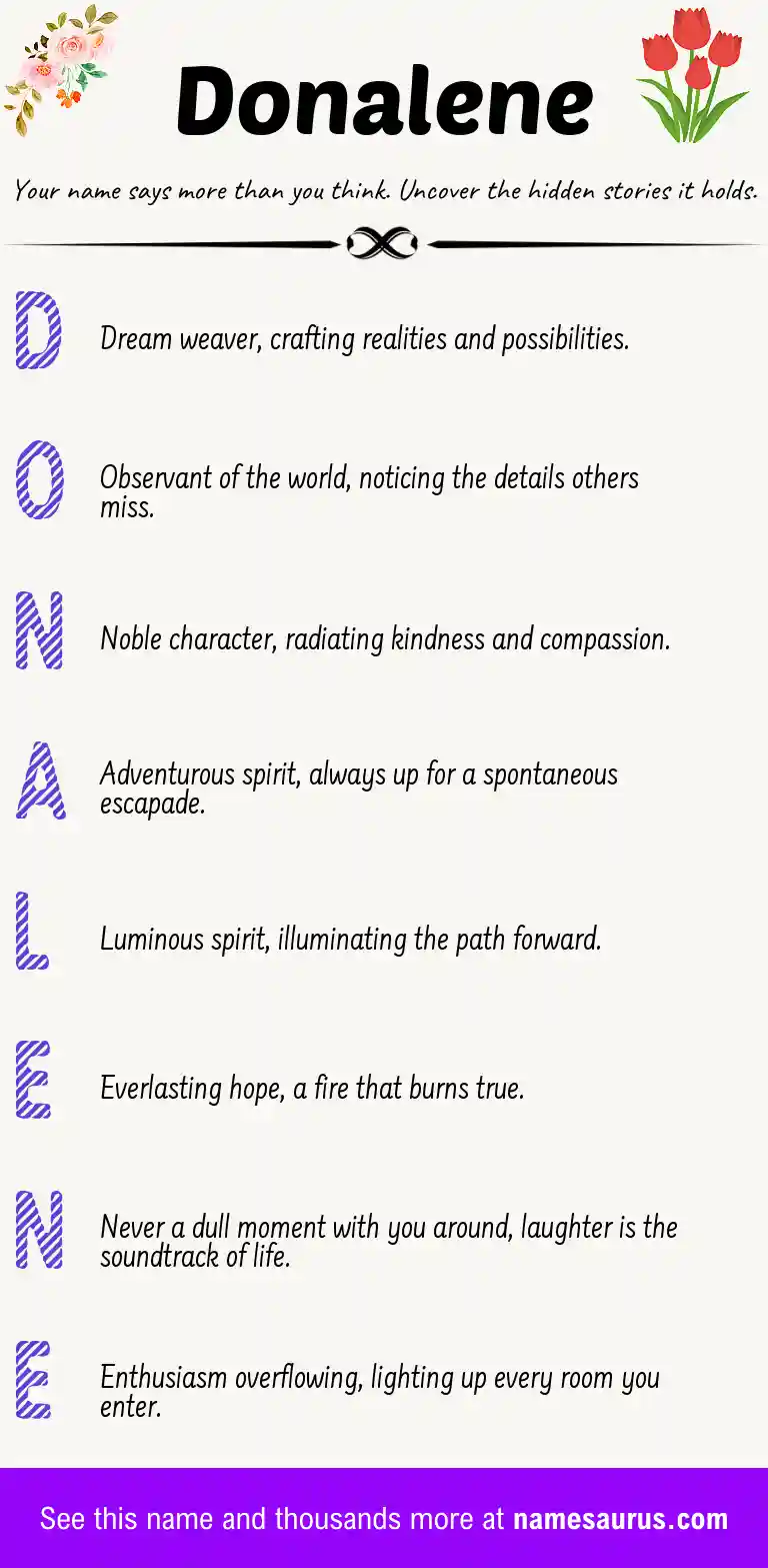 Acrostic poem about Donalene.