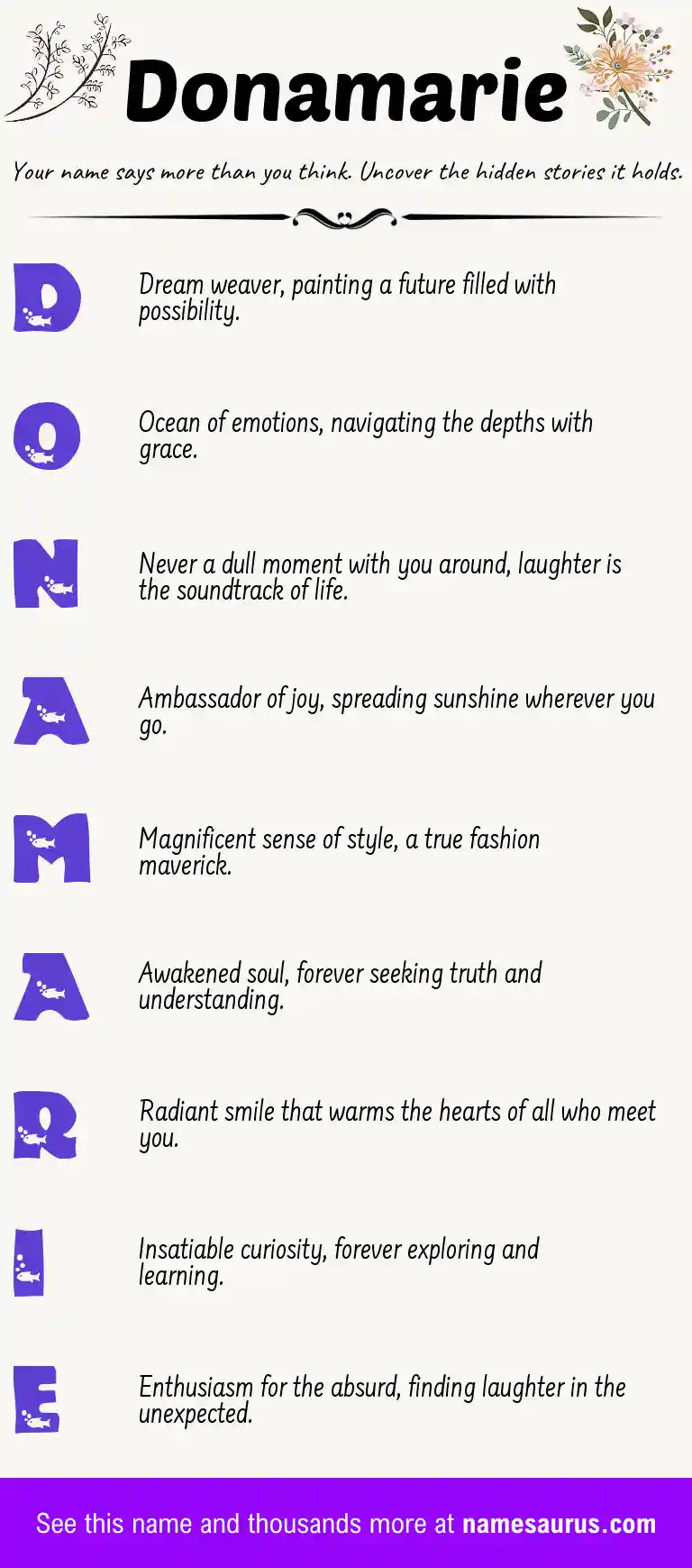 Acrostic poem about Donamarie.