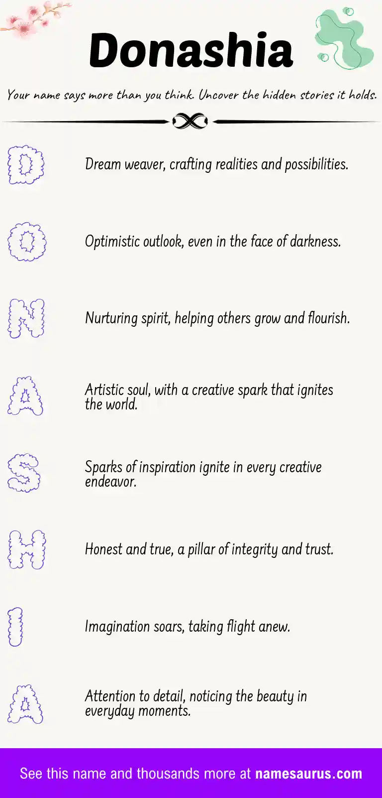 Acrostic poem about Donashia.