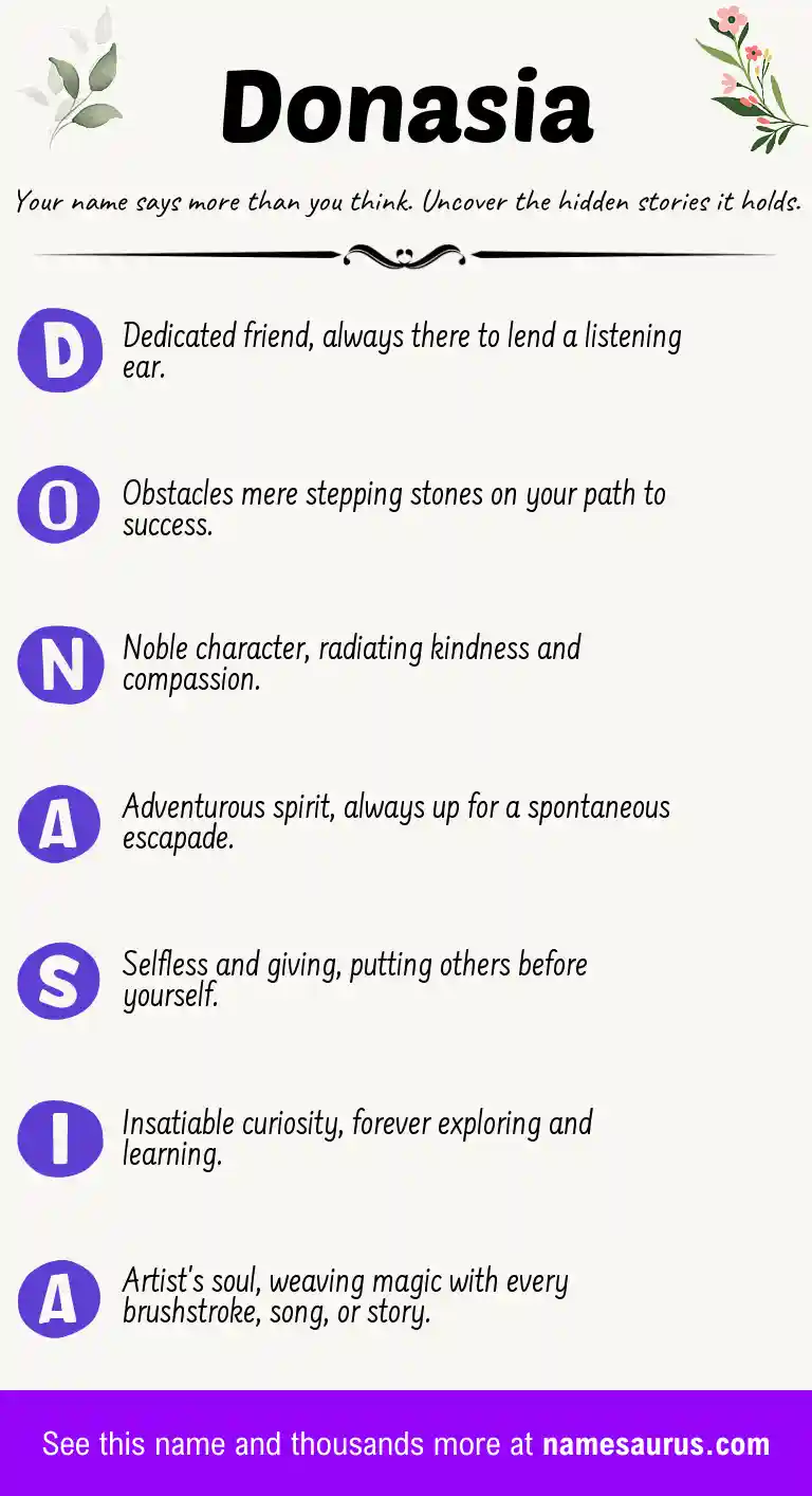 Acrostic poem about Donasia.