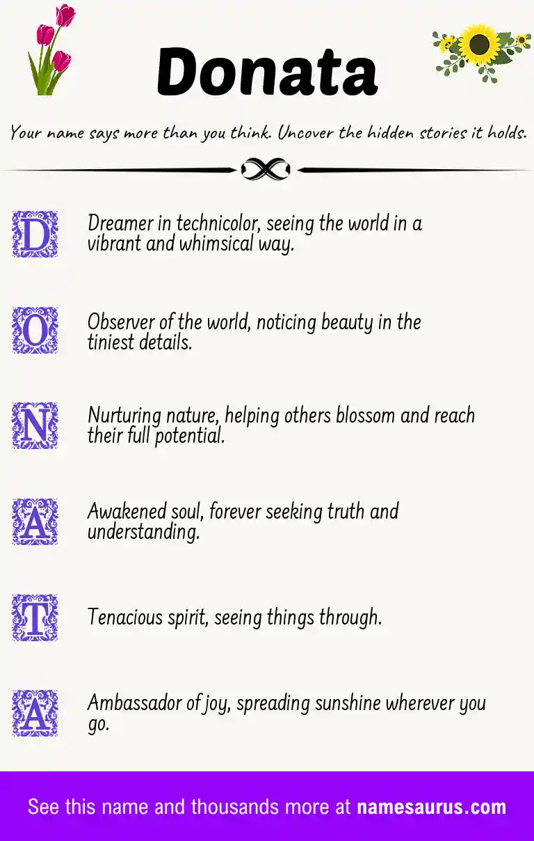 Acrostic poem about Donata.