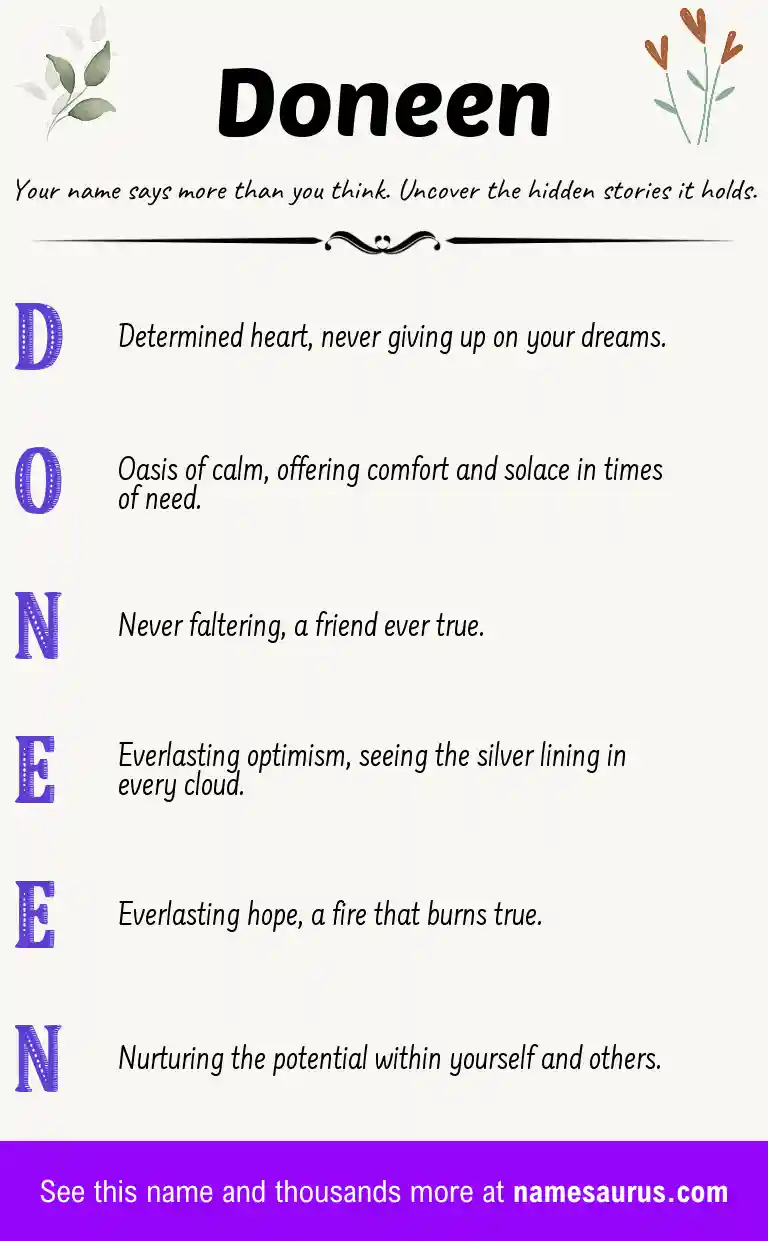 Acrostic poem about Doneen.