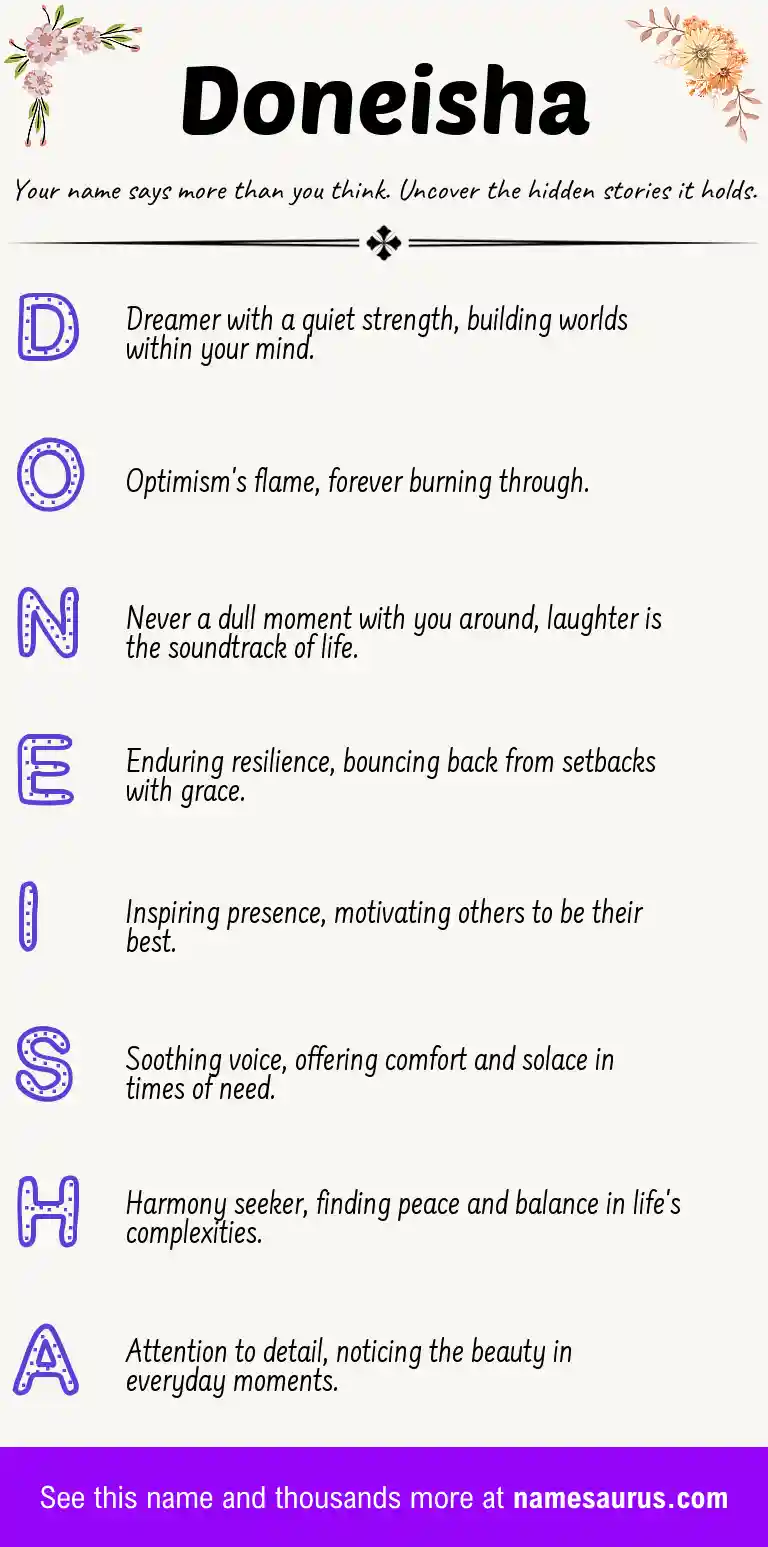 Acrostic poem about Doneisha.