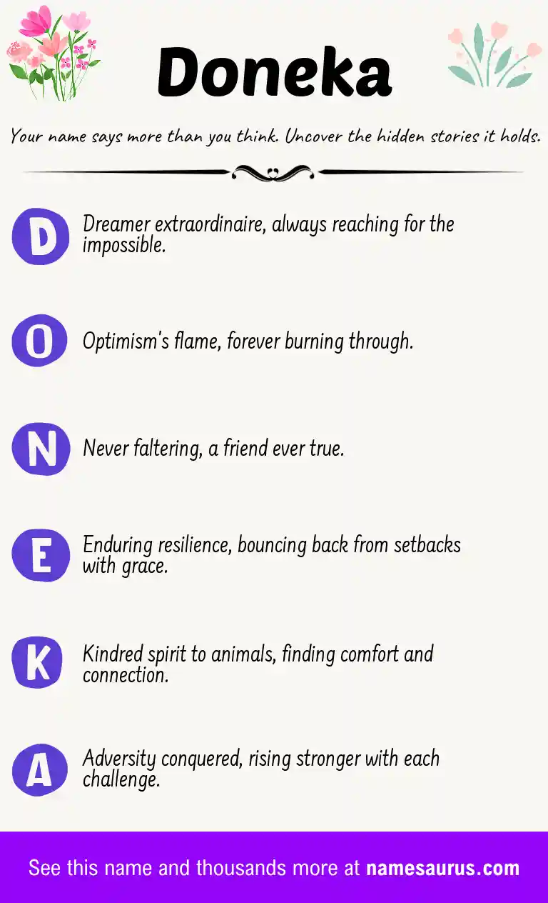 Acrostic poem about Doneka.