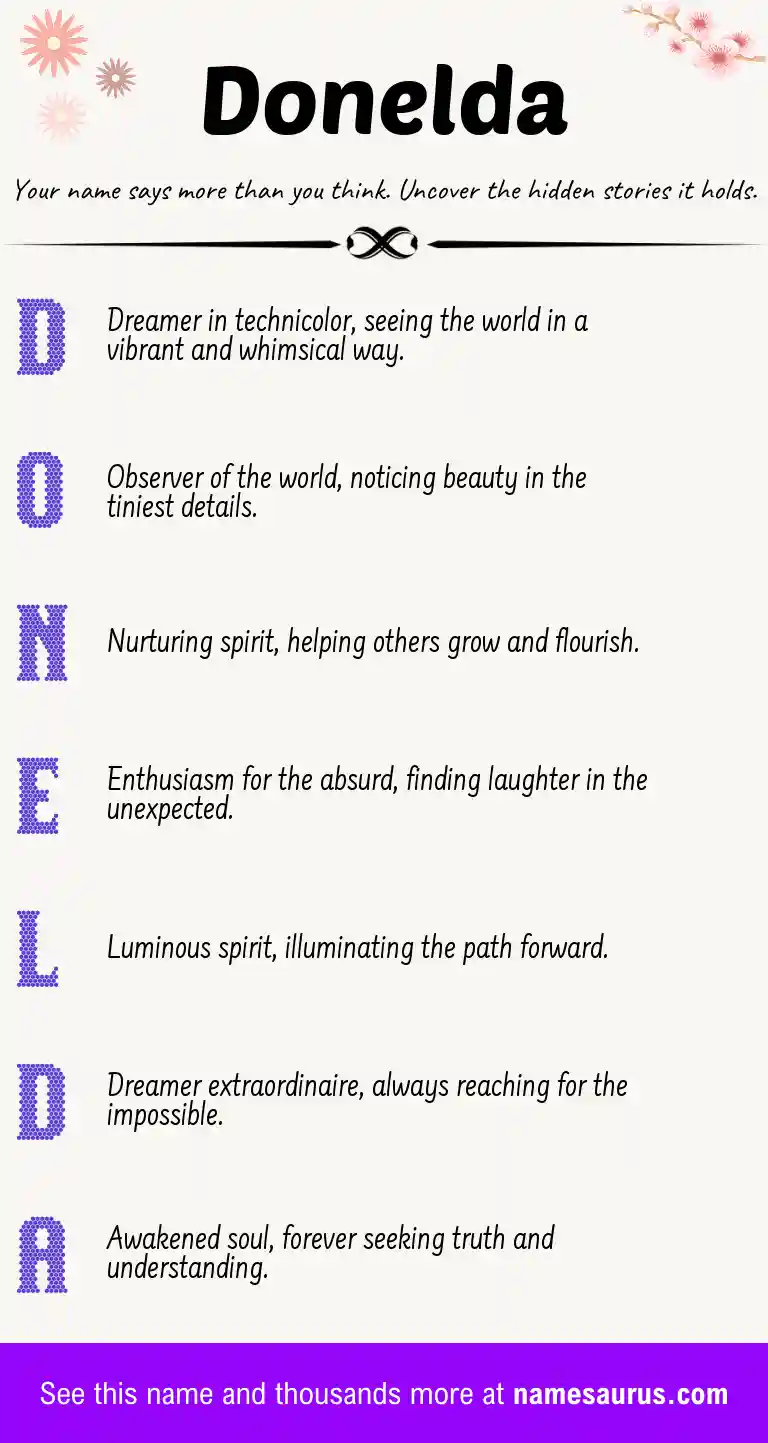 Acrostic poem about Donelda.