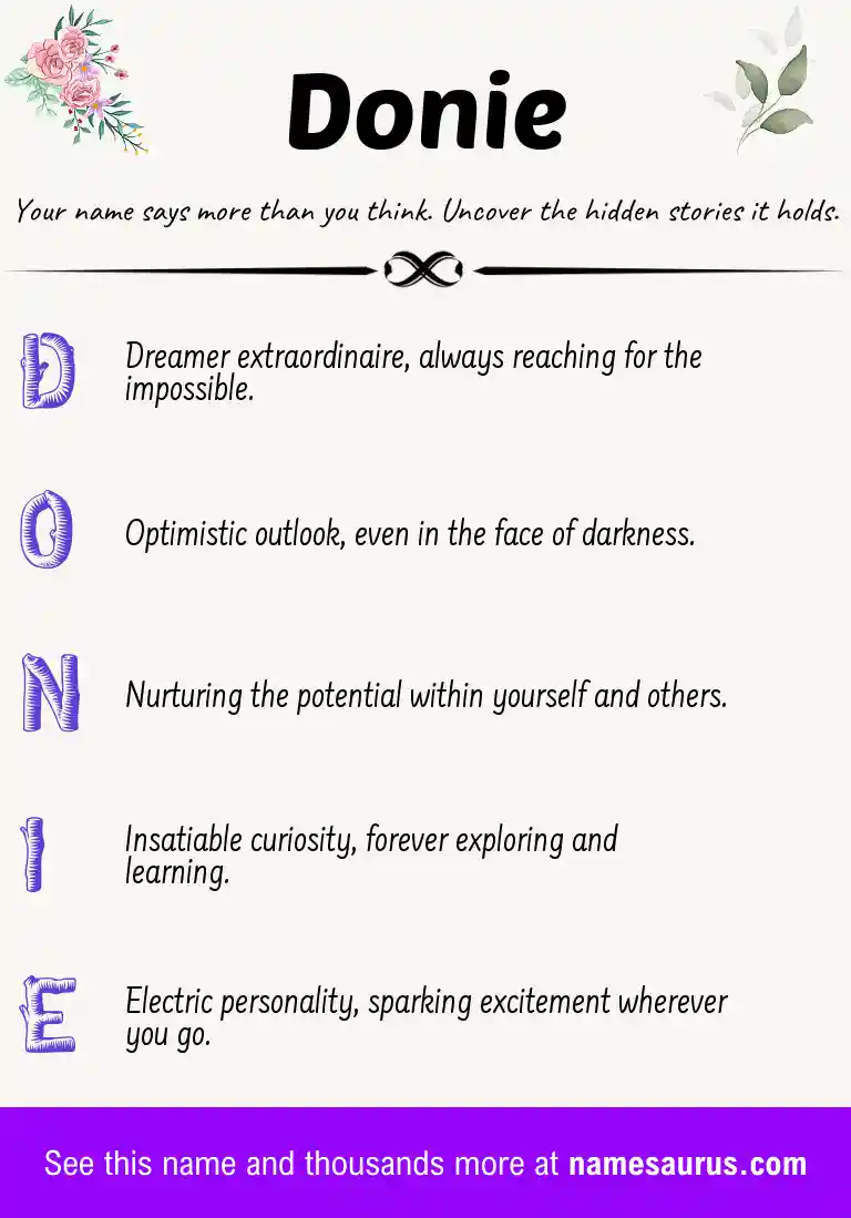 Acrostic poem about Donie.