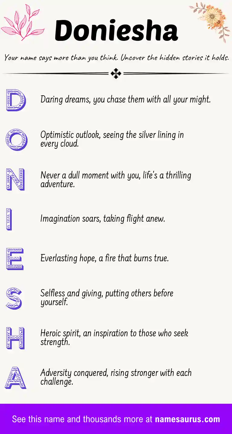 Acrostic poem about Doniesha.