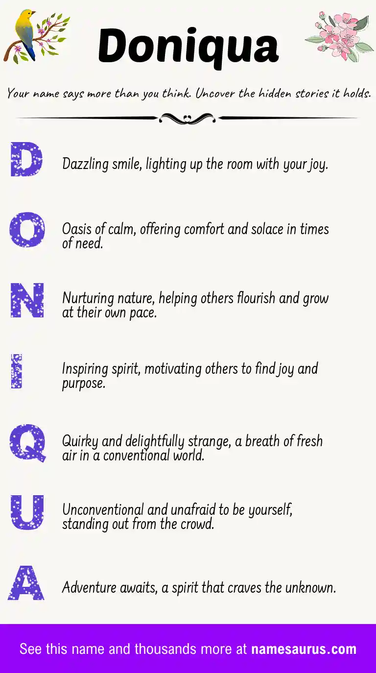 Acrostic poem about Doniqua.