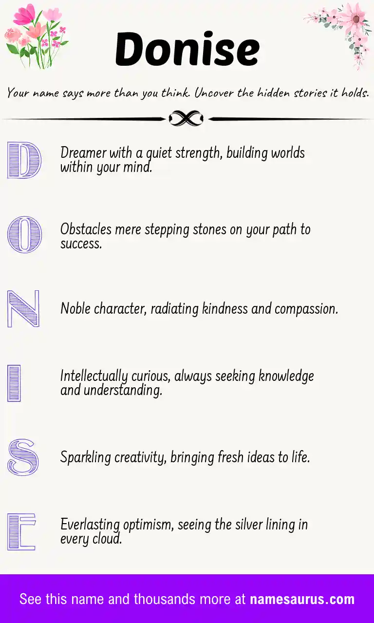 Acrostic poem about Donise.