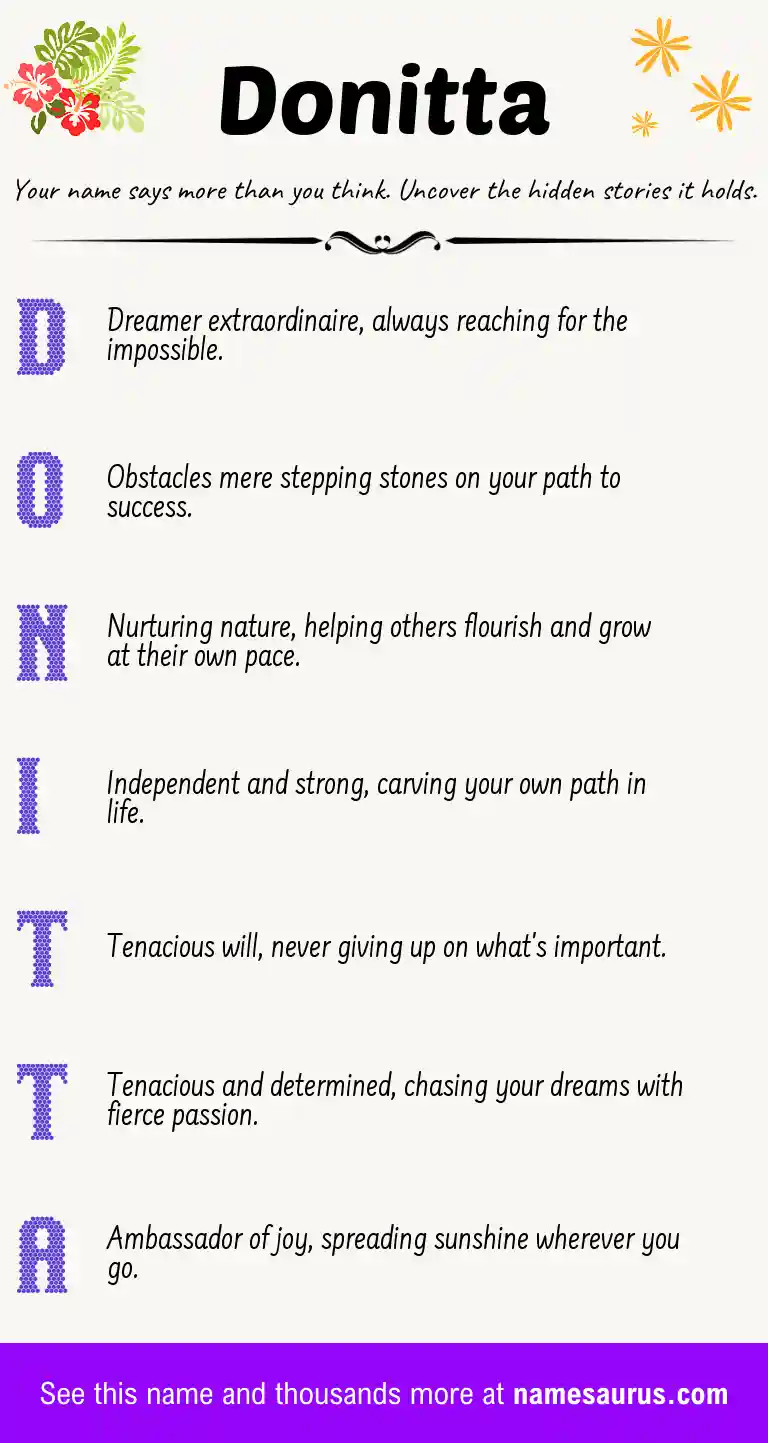 Acrostic poem about Donitta.