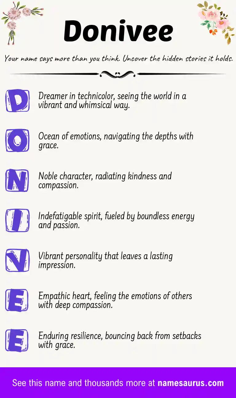 Acrostic poem about Donivee.