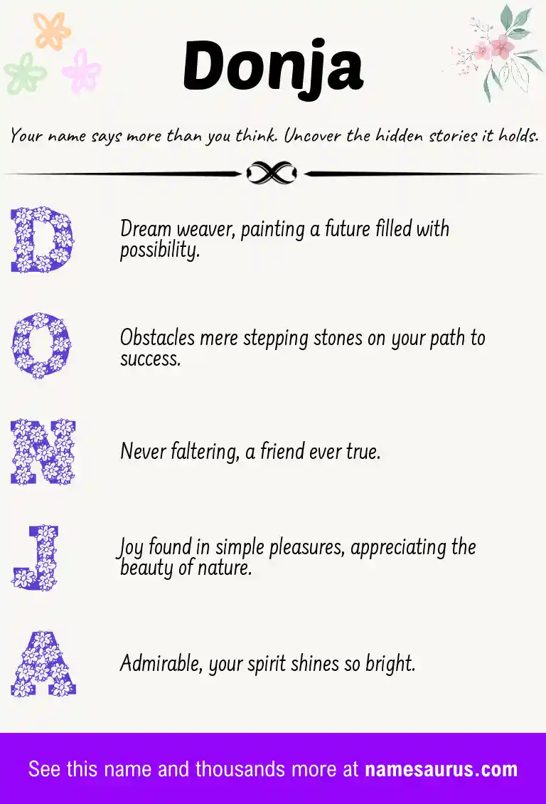 Acrostic poem about Donja.