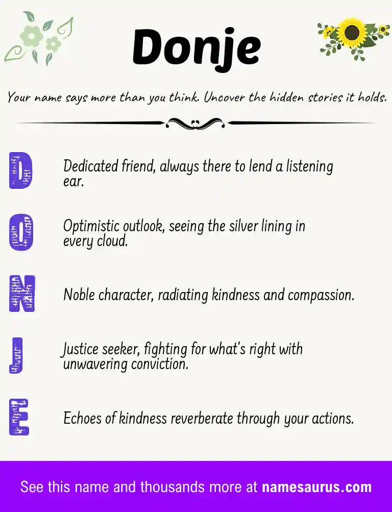 Acrostic poem about Donje.