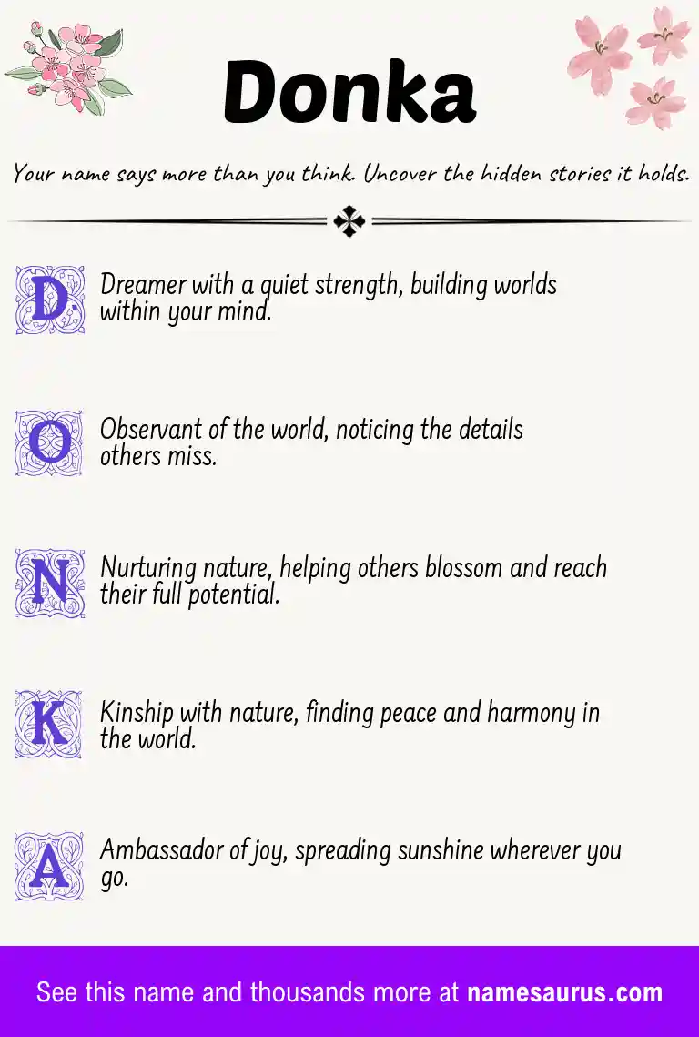 Acrostic poem about Donka.