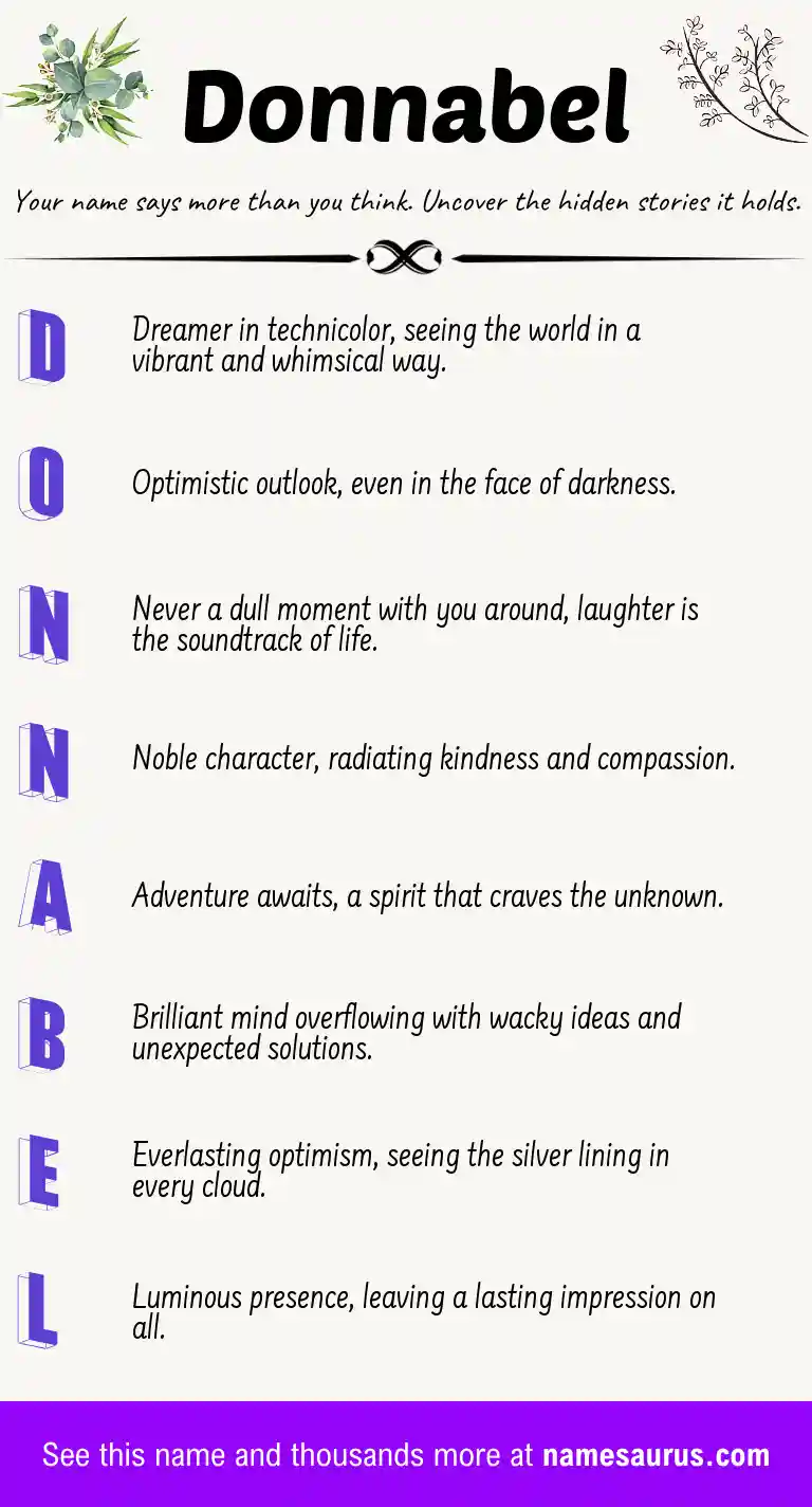 Acrostic poem about Donnabel.