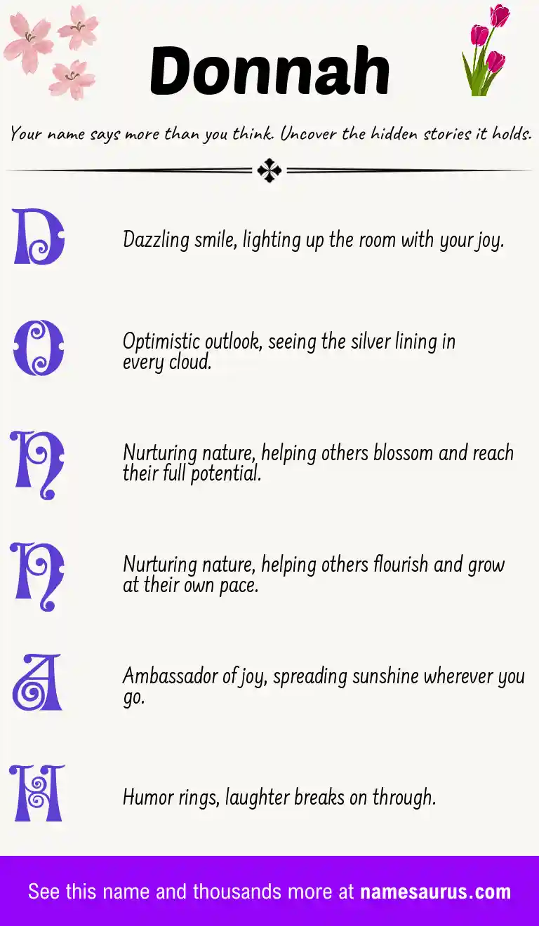 Acrostic poem about Donnah.