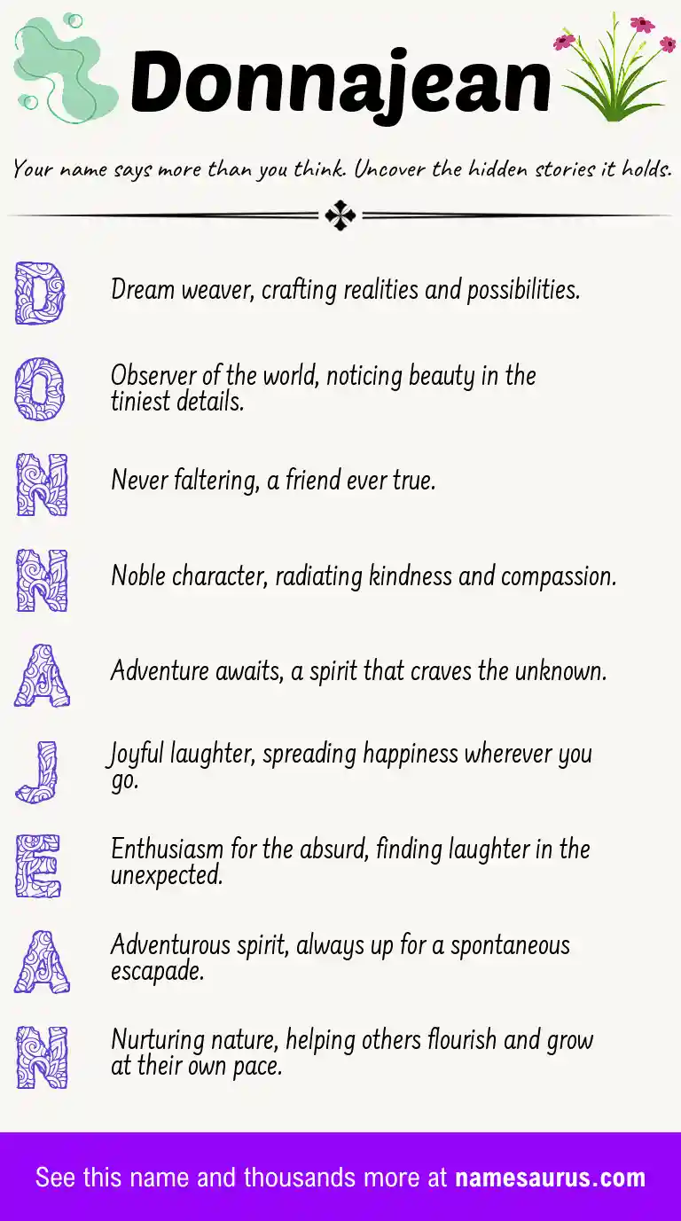 Acrostic poem about Donnajean.