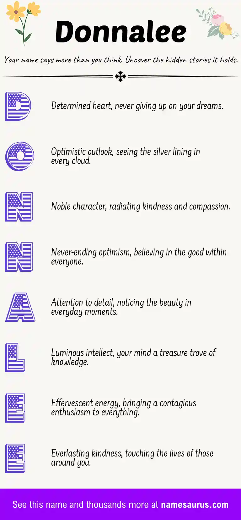 Acrostic poem about Donnalee.