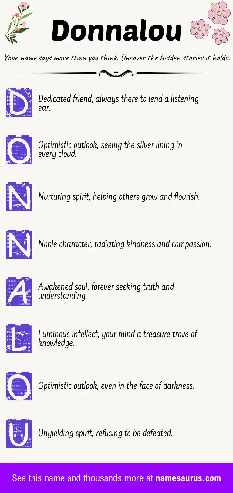 Acrostic poem about Donnalou.