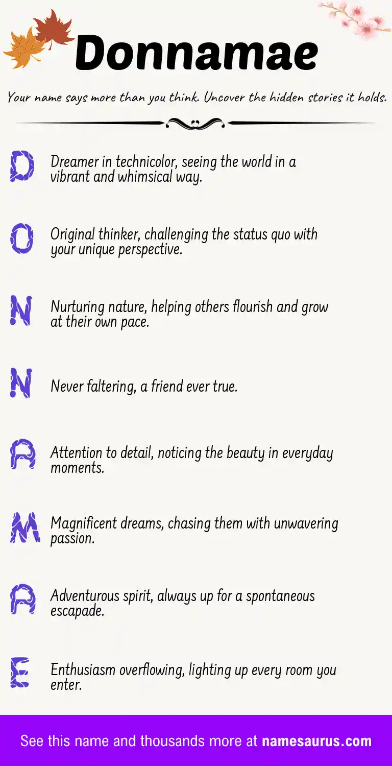 Acrostic poem about Donnamae.