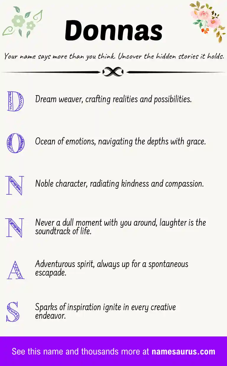 Acrostic poem about Donnas.