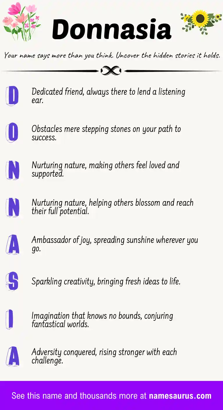 Acrostic poem about Donnasia.